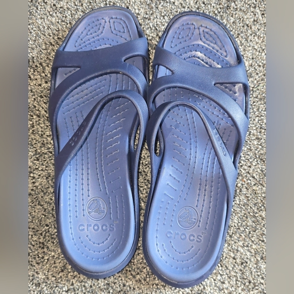Crocs Women's Monterey Blue Rubber Comfort Sandal Size 11 - Picture 8 of 8